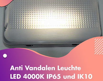 Anti Vandalen Leuchte LED 4000K IP65 und IK10