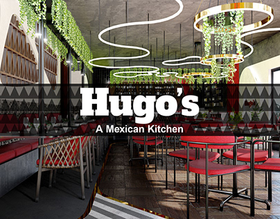 Hugo's bar restaurant interior design and visualisation