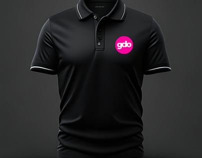 black polo shirt mockup with logo