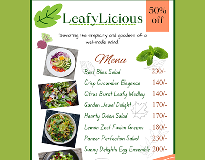 Flyer Design for Leafy Licious Salads