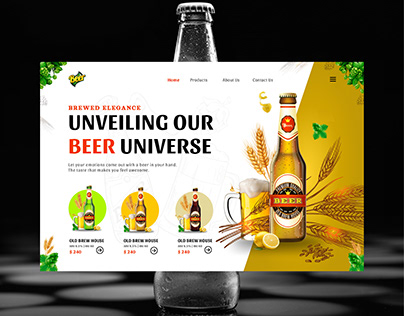 UI DESIGN OF HERO SECTION FOR BEER PRODUCT