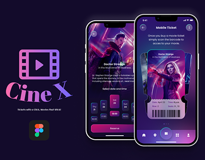 Cine X- Movie Tickets Booking App UI Design