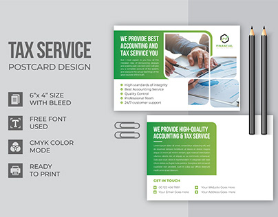 Tax Company Postcard Design