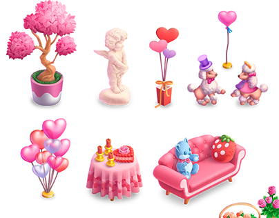 Valentine's day objects