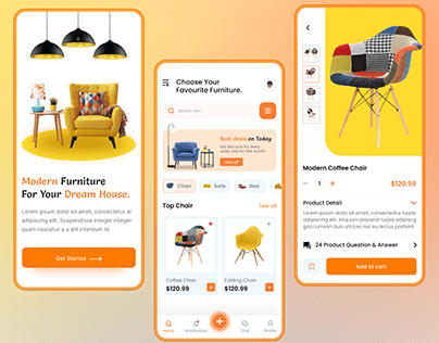 Furniture Mobile App Design | E-commerce app Design