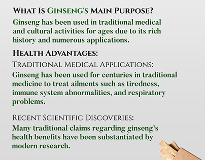 What is ginseng's main purpose?