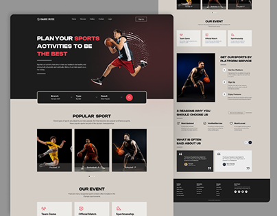 Sport Website Landing Page