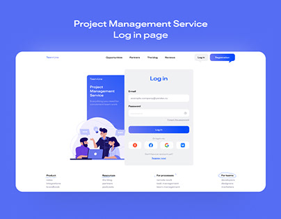 Project Management Service | Log in page