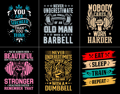 Typography and Gym t shirt design