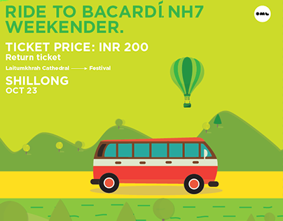 Bus tickets/NH7 Weekender Shillong.