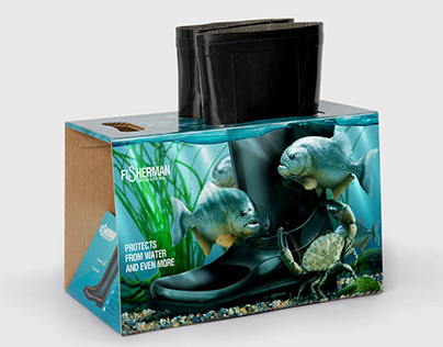 'Fisherman' rubber boots packaging
