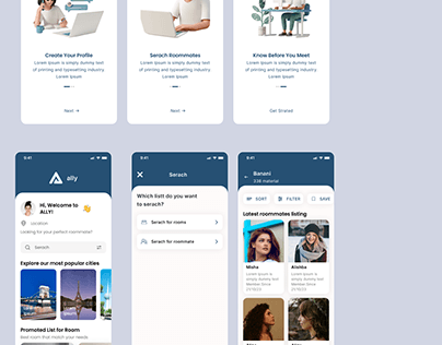Ally_A Roommate finder Mobile App design