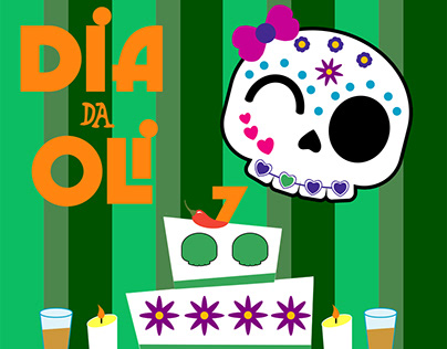 Convite de aniversário da Oli - Día de los Muertos