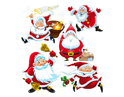 Santa Claus, Elf and Reindeer