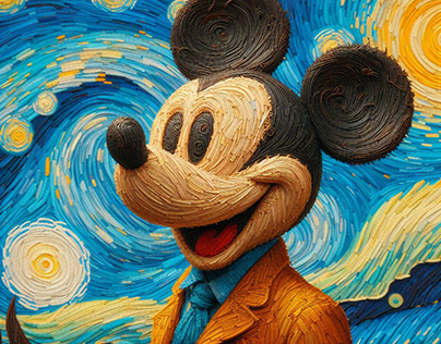 Mickey Mouse Portraits in the style of Van Gogh (AI)
