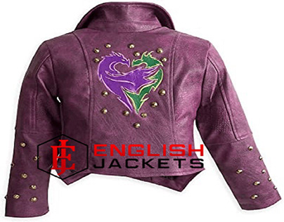 Womens Purple Disney Descendants Leather Jacket