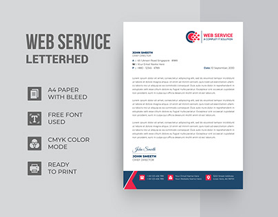 Web Design Company Letterhead Design