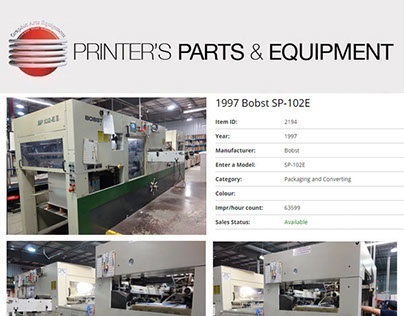 1997 Bobst SP-102E  by Printers Parts & Equipment