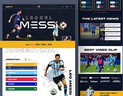 Leonel Messi Website Landing Page