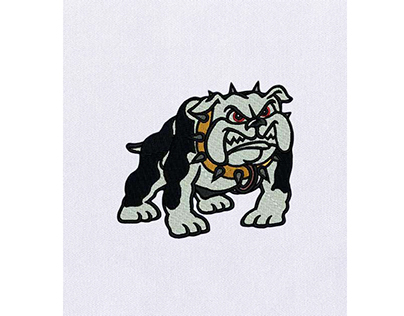 FIRM AND FUMING BULL DOG EMBROIDERY DESIGN