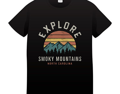 Explore smoky mountains north Carolina Typography