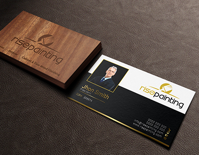 Wooden and Gold Foil Business card.