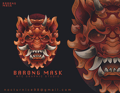 Barong Mask Illustration