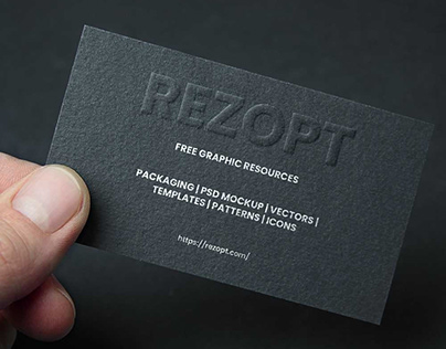 Free Embossed Business Card PSD Mockup