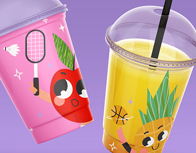 Smoothie Character. Cup and menu design Illustration