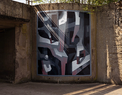 Mural in steel factory - Schifflinger Werk - Luxembourg