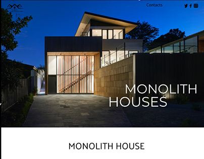 web-desing website for company about monolith houses