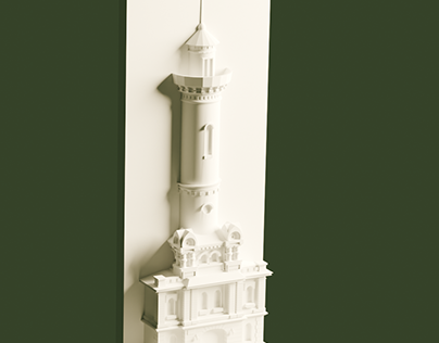 3D model of a fire tower in the city of Omsk