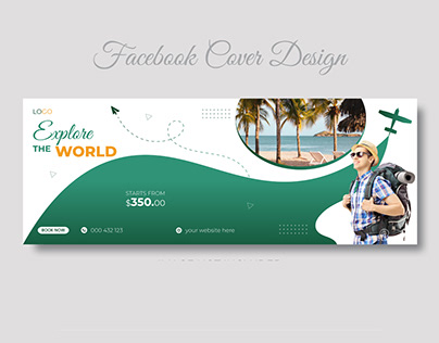 Tour and travel Facebook cover design.