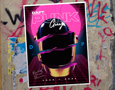 Daft Punk "Guy" Vaporwave Poster