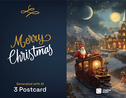 Merry Christmas Theme Postcards