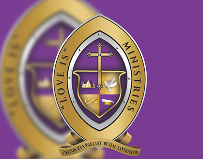 Church crest emblem crest logo design/3d mock up
