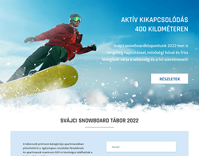 Landing page | UI/UX Website design | Snowboard camp