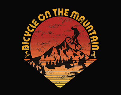 bicycle on the mauntain t shirt design