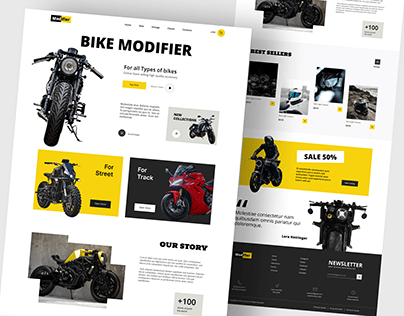 Simple and Clean Bike modifier website landing page
