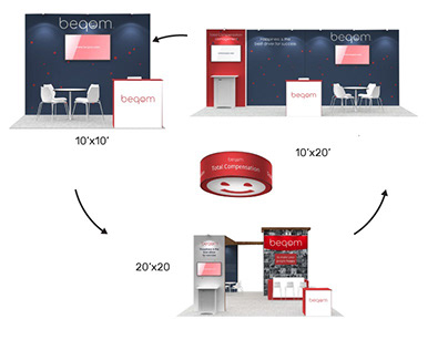 Reconfigurable 20x20 Trade Show Booth