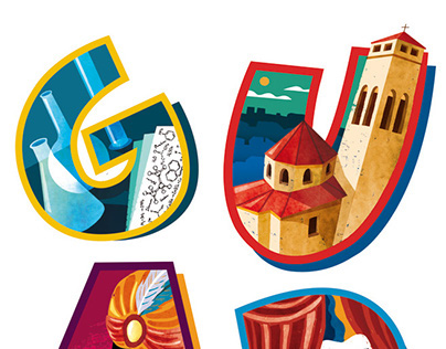 Welcome to Igualada giant poster – Illustrated letters