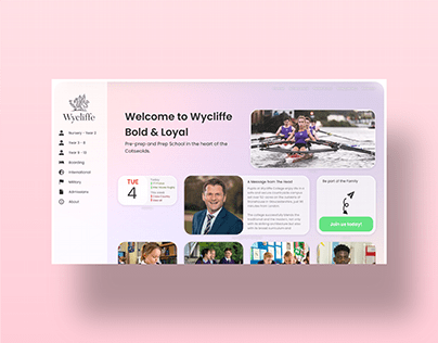 Website false redesign for a school in the UK