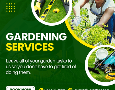 Modern Gardening Services Social Media Post Template