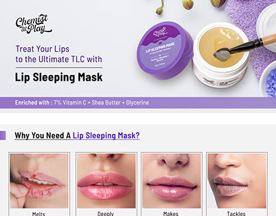 Amazon A+ Content Lip sleeping Mask