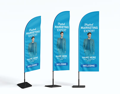 Digital Marketing Expert Feather Flag Design