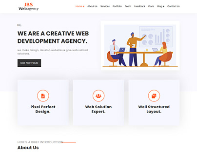 One Page Modern Agency Website Template. All in one.