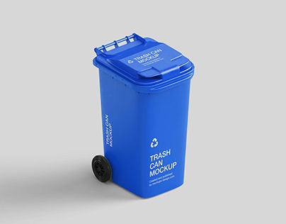 Free Plastic Trash Can Mockup (PSD)
