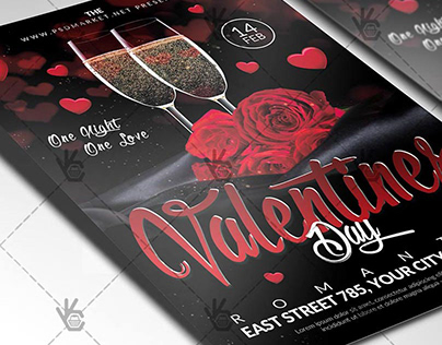 Happy Valentines Day Flyer - PSD Template