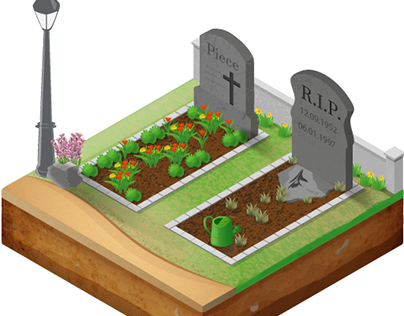 Isometrisches Friedhof-Icon