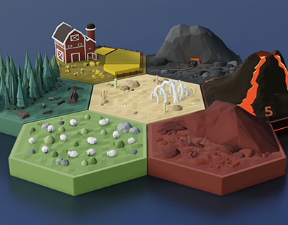Low Poly Settlers of Catan
